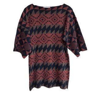 Cassidy Vintage Made In Italy Geometric Pull Over Knit Sweater Size Small